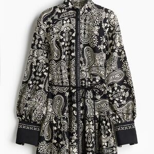 H&M Black and White Paisley Dress